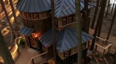 "Dom na pniu": piętrowa chatka z wieżyczką
