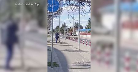 Aż zdębiał i zszedł z hulajnogi. Sceny pod Warszawą. Jest nagranie