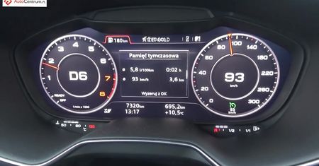 Audi TT quattro 2.0 TFSI 230 KM (AT) - pomiar spalania