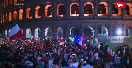 Euro 2020. Eksplozja radości. Tak Włosi w Rzymie świętowali zwycięstwo