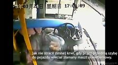  Dramatyczne nagranie z autobusu
