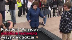 Warszawskie bulwary wiślane otwarte. Hanna Gronkiewicz-Waltz na trampolinie