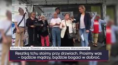 Protest przed Sejmem. Przemówienie uczestniczki Powstania: "Bądźcie mądrzy, walczcie, ale bez broni"