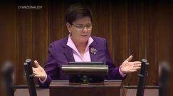 Beata Szydło cytuje "Ucho Prezesa". W Sejmie oklaski