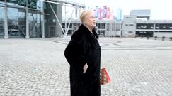 Beata Tyszkiewicz w butach EMU wychodzi z TVP