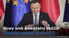 Obniżenie wieku emerytalnego. Prezydent podpisał ustawę