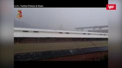 Moment zawalenia się wiaduktu we Włoszech. Amatorskie nagranie