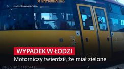 Wypadek w Łodzi. Rowerzysta zderzył się z tramwajem