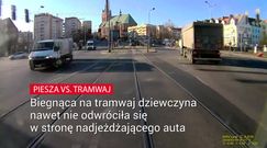 Biegła na tramwaj. Nawet nie spojrzała, że jedzie następny pojazd