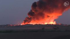 Groźny pożar hałdy śmieci w Dąbrówce Wielkopolskiej