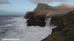 Wirujący wodospad na Wyspach Owczych