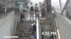 Ruchome schody jak wodospad. Burza podtopiła stację metra w Waszyngtonie