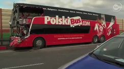 Polski Bus zderzył się z TIR-em na A2. Jedna osoba nie żyje