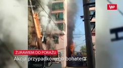 Żurawiem do pożaru. Bohaterski czyn 19-latka