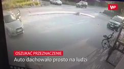 Dachował prosto na nich. Zdecydowały centymetry