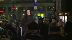 Beata Tadla protestowała pod redakcją TVP