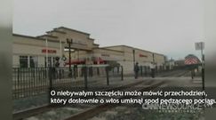 Mężczyzna cudem uciekł przed pędzącym pociągiem