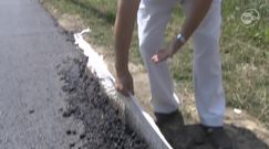 Droga po remoncie. Asfalt można... zwijać