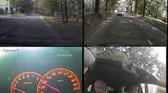 Mężczyzna leżączy na drodze