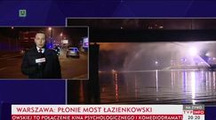 Płonie konstrukcja mostu Łazienkowskiego