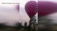 Balon zahaczył o linię wysokiego napięcia