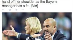 Guardiola wyskoczył z rękoma do kobiety