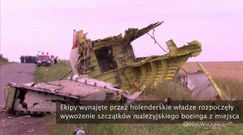 Wywożenie szczątków samolotu zestrzelonego nad Ukrainą