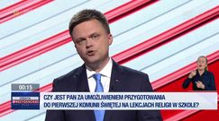 Debata prezydencka w TVP. Szymon Hołownia ostro o Andrzeju Dudzie. Poszło o rozdział Kościoła od państwa