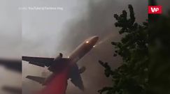 Samolot nad płonącym miastem. Wyjątkowe nagranie świadka