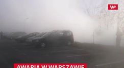 Awaria w Warszawie. Nad ulicą unoszą się kłęby pary