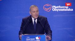 Grzegorz Schetyna na konwencji PO. Niespodziewane nawiązanie do Olgi Tokarczuk
