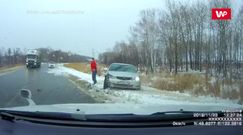 Musieli uciekać z auta. Dramatyczny zapis karambolu