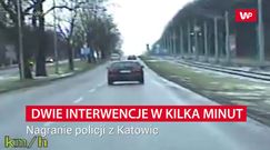 Dwie interwencje w ciągu kilku minut. Nagranie policji z Katowic