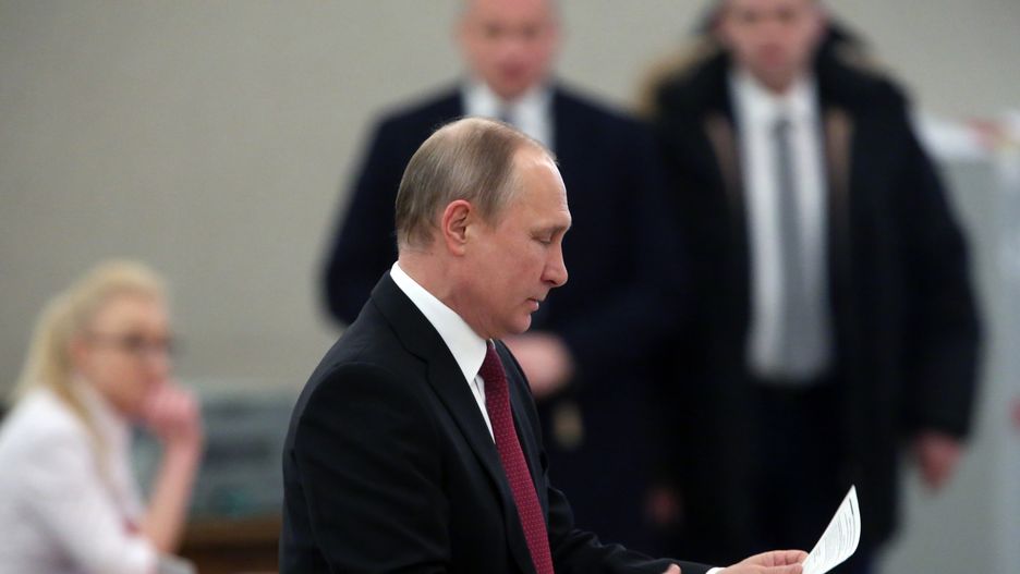 Władimir Putin podczas głosowania