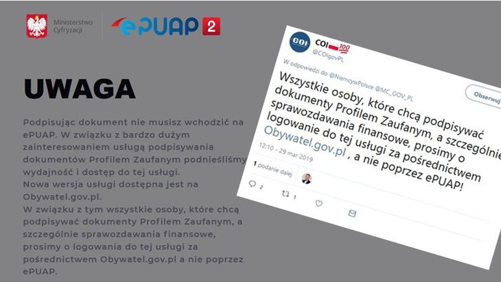 ePUAP wciąż ma problemy. Serwery nie wytrzymują ruchu. 