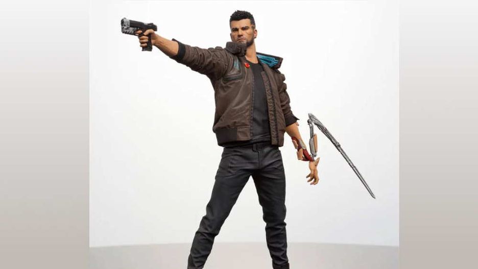 V, czyli główny bohater gry Cyberpunk 2077. Projekt statuetki musi być jeszcze zaakceptowany przez CD Projekt
