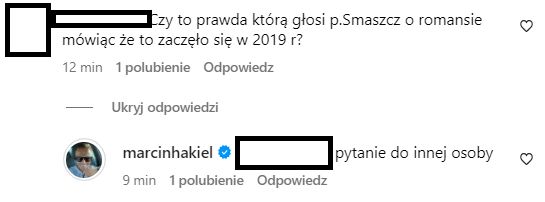 Marcin Hakiel odpowiedział na pytanie o rzekomy romans żony