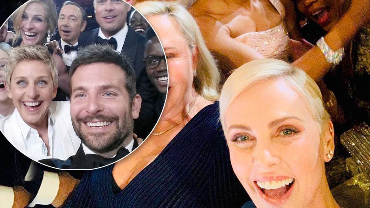 Charlize Theron na Oscarach odtworzyła legendarne selfie gwiazd. Jej post jest dzisiaj hitem internetu