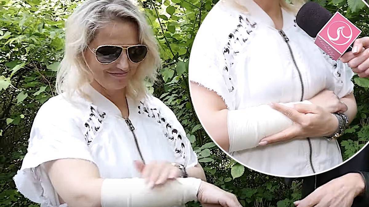 Dominika Tajner z bandażem na ręce