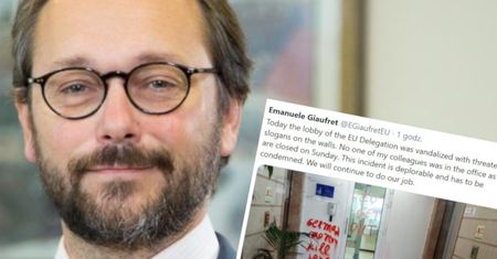 Zdewastowano biuro Unii Europejskiej w Izraelu. "Groźne hasła"