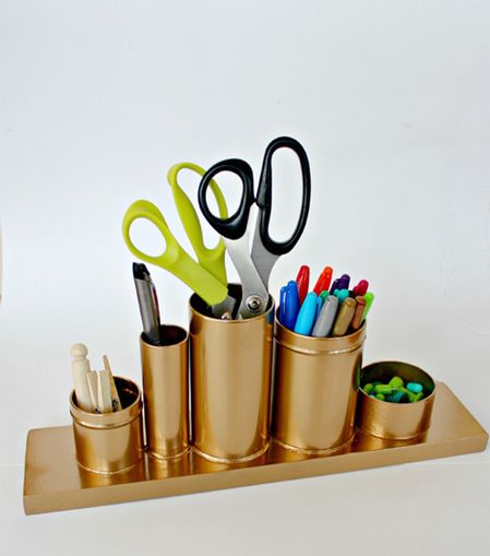 Golden Pencil Holder