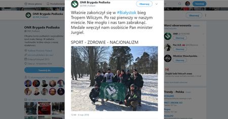 ONR z Białegostoku chwali się w sieci: Medale wręczał nam sam minister Jurgiel