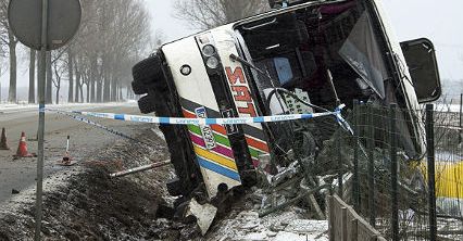 Wypadek autokaru pod Włocławkiem