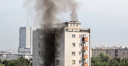 Pożar na Woli w Warszawie