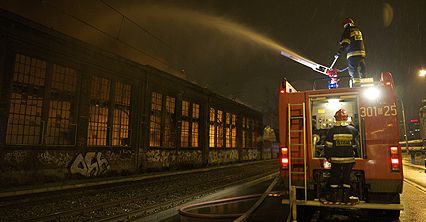Pożar na terenie Stoczni Gdańskiej