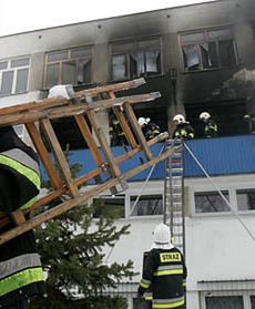 Pożar szkoły w Pruszkowie