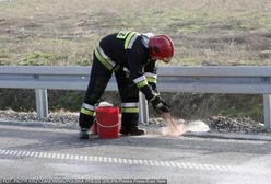 Pożar ciężarówki na A2. Na drodze 20 ton paszy