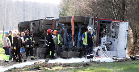 Wypadek cysterny z tlenem. Poważne utrudnienia na A4