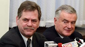 Krzysztof Janik i Jerzy Jaskiernia, były przewodniczący Klubu Parlamentarnego SLD