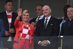 Prezydent Chorwacji na meczu z Rosją. Postawiła na narodowe barwy